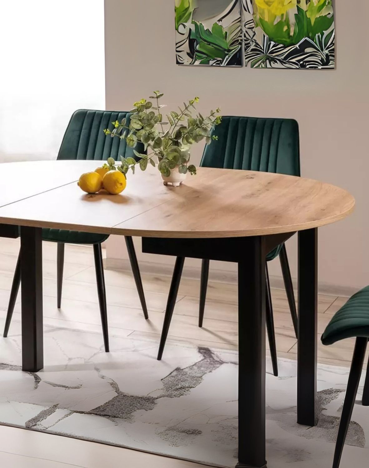 stol okragly dante dab artisan czarny mat